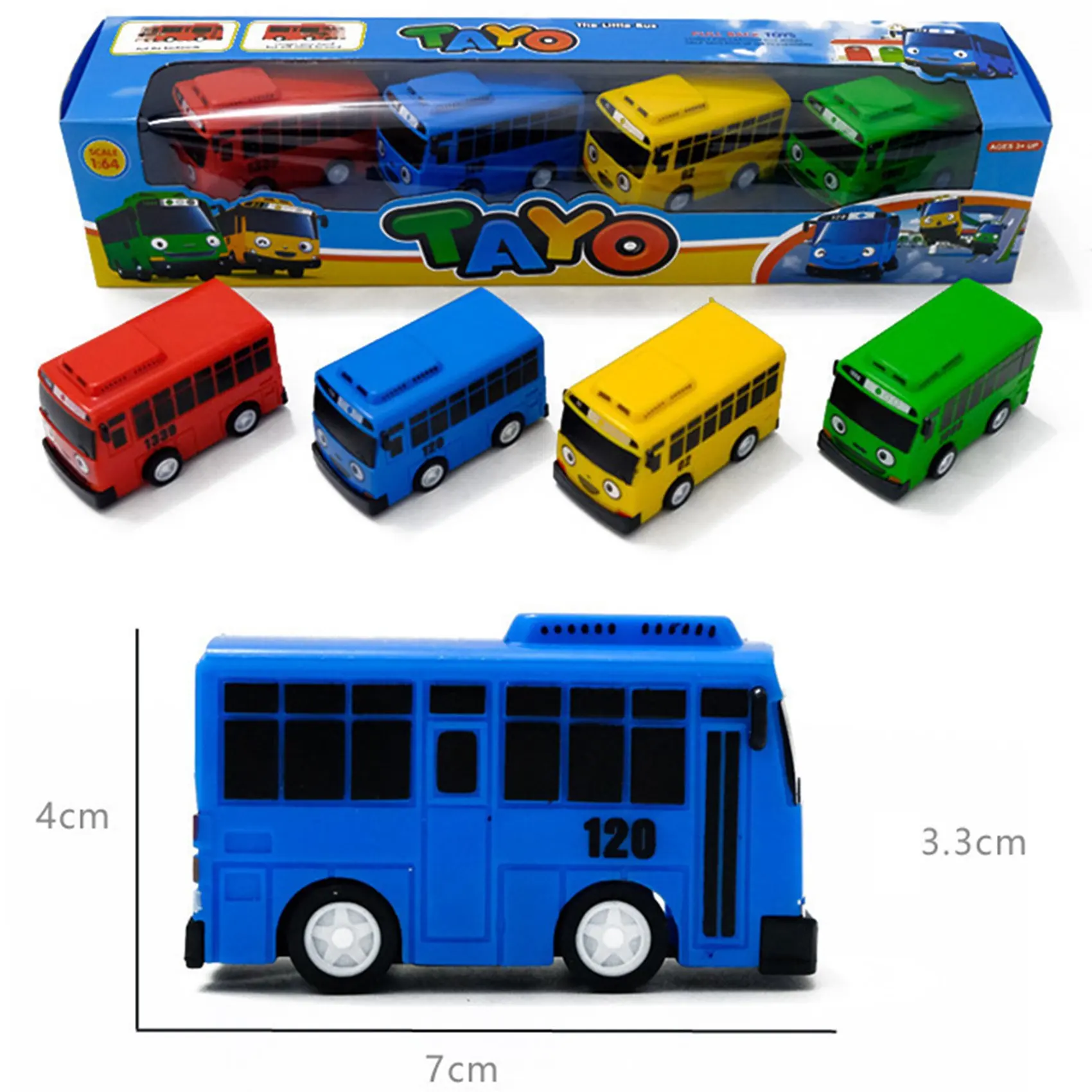 Mini Bus en Plastique à Nervures Arrière Bleu, Rouge, Jaune, Vert, Modèle de Voiture, Cadeau pour Enfant, 4 Pièces