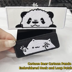 Cartoon Panda Embroidered Hook and Loop Patches for Clothing Tactical Morale Badge Outdoor Equipment Backpack Decoration Sticker