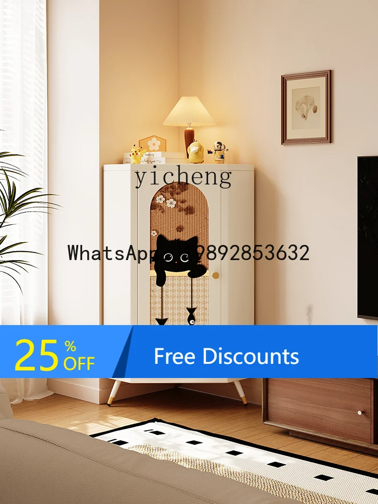 LYY  antique bookshelf floor-to-ceiling living room corner shelf steel bookcase integrated wall corner cabinet