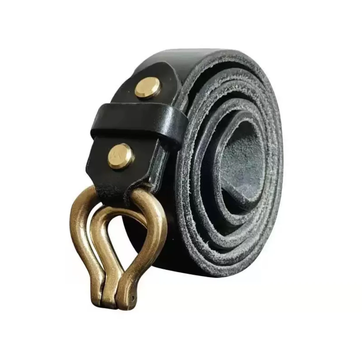 

Italian luxury thick cowhide belt for men and women, genuine leather copper hook, retro, high-end, trendy, waist belt