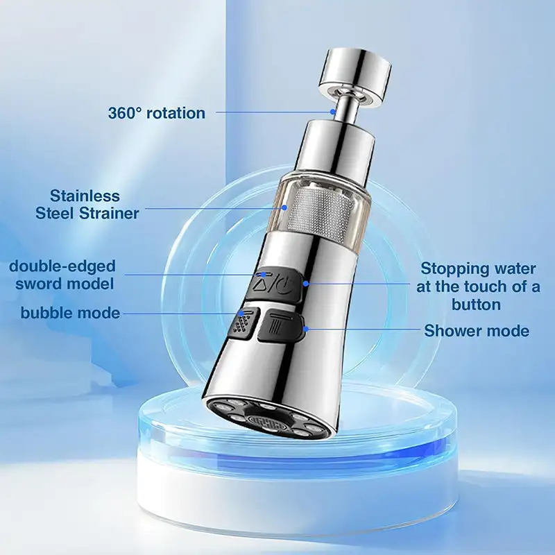 360° Rotate Kitchen Faucet Extender With Filter Function Universal Aerator Splash Filter Washbasin Faucet Bubbler Nozzle Aerator