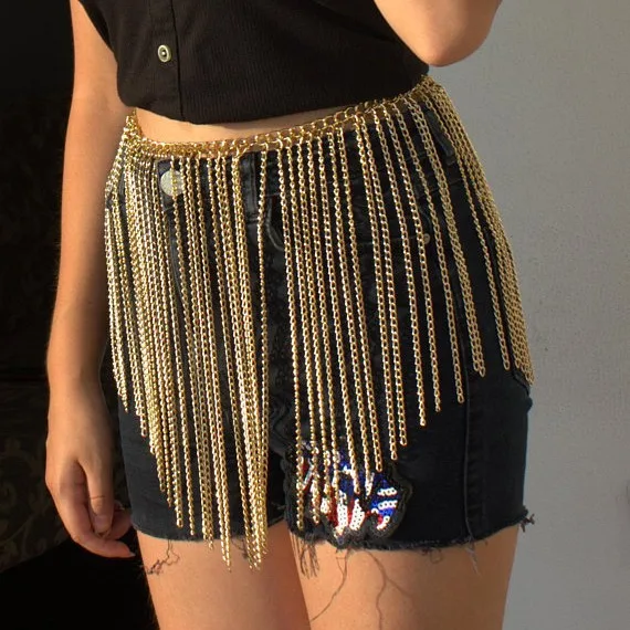 

Hot-selling European and American jewelry, sexy fringed waist chain waist jewelry, special for platform jewelry