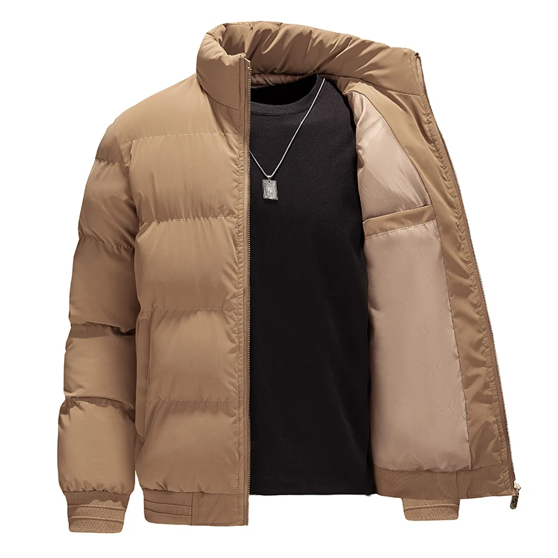 Chaqueta acolchada de algodón para hombre, Parka gruesa y cálida con bordado, a la moda ropa informal, invierno, 2024