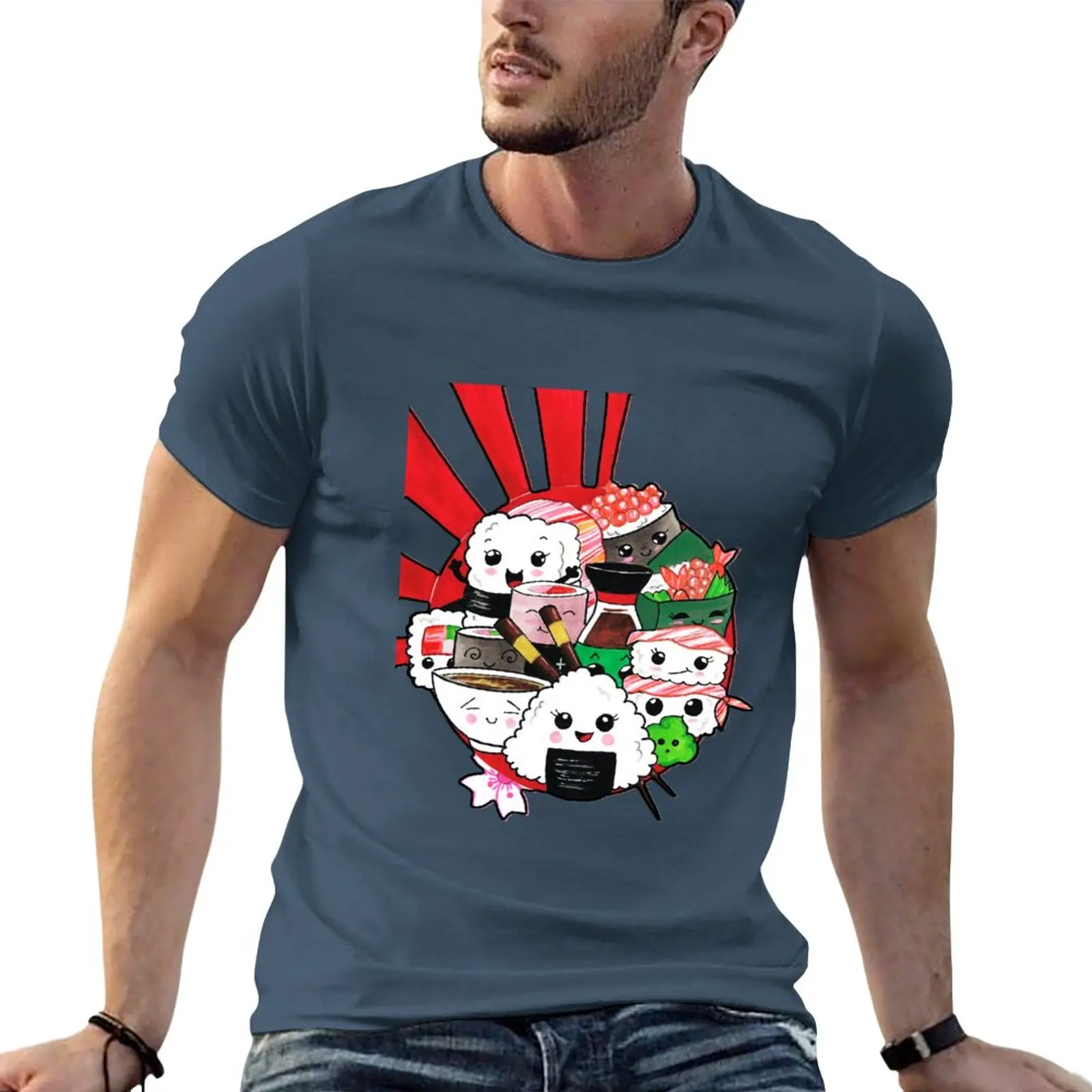 kawaii sushi, funny sushi, yummy yummy !!! T-Shirt oversized Tee shirt mens graphic t-shirts funny