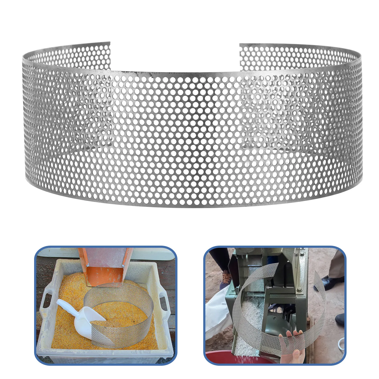 Small Household Grinder Steel Sieve Ring Replacement Accessory for Rice Milling Machine Chicken Cattle Feed Mixer Equipment