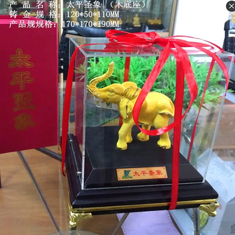 2022 Home Company office business gift high-grade Decor GOOD LUCK mascot ZHAO CAI gilding gold elephant auspicious ART Statue