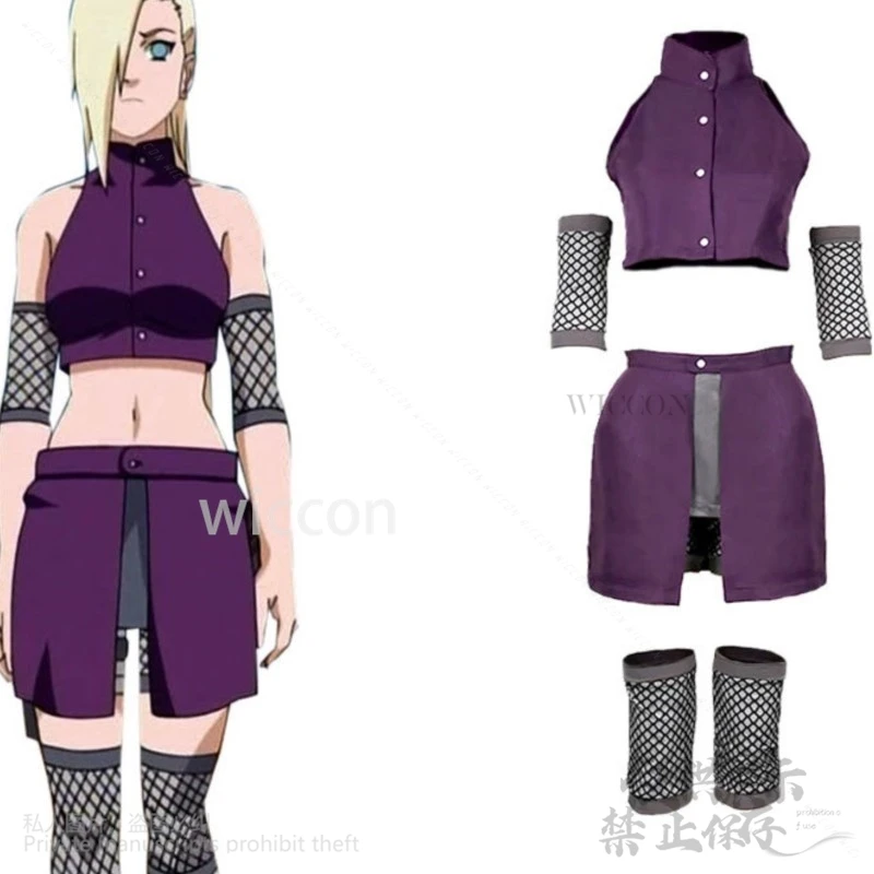 Disfraces de Anime Ninja Ino Shika Cho, uniforme Sexy, Disfraces de Halloween, pelucas largas Cos para mujer, adultos, juego de rol, fiesta