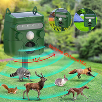 Solar Ultrasonic Animal Repeller USB Rechargeable Animal Deterants With Motion Detection Light Sound Repellent For Pet Dog Cat