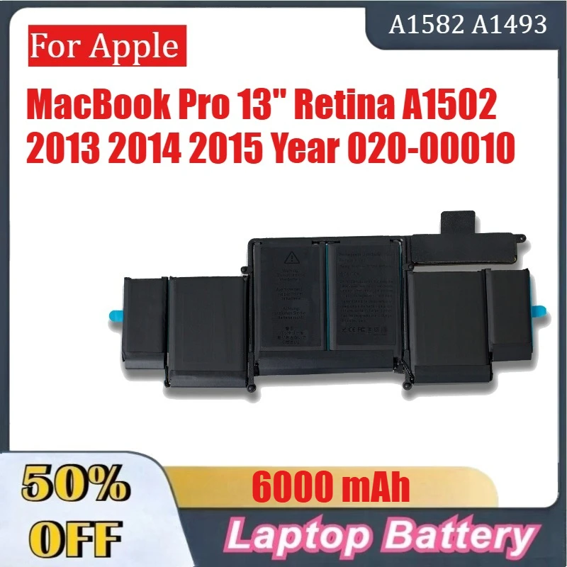 

A1582 A1493 Laptop Battery For Apple MacBook Pro 13" Retina A1502 2013 2014 2015 Year 020-00010