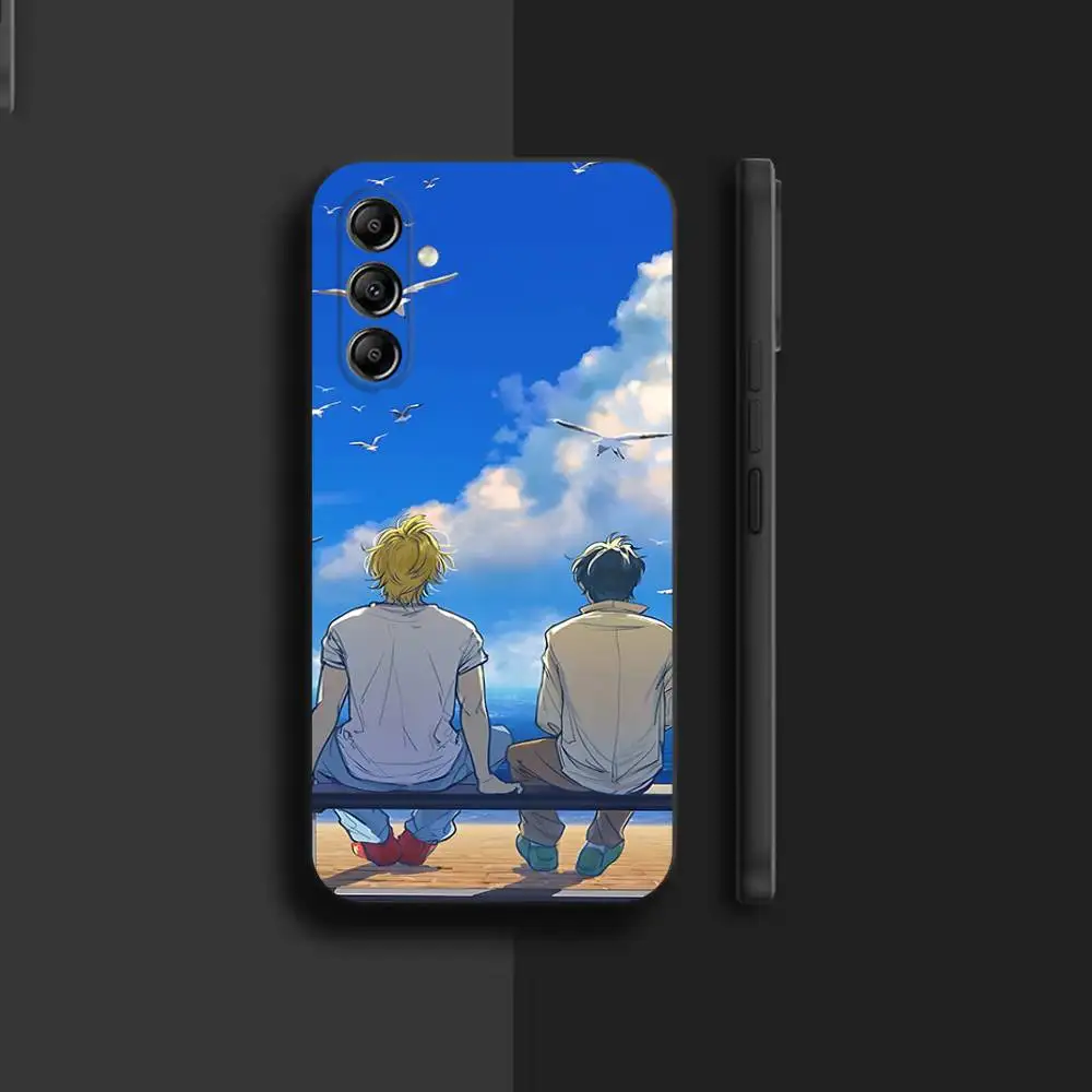 B-Banana Fish Ash Lynx Eiji Okumura Phone Case For Samsung Galaxy  A22 A21 Ultra  A70  A71 A73 A72 Black Back Cover view 2