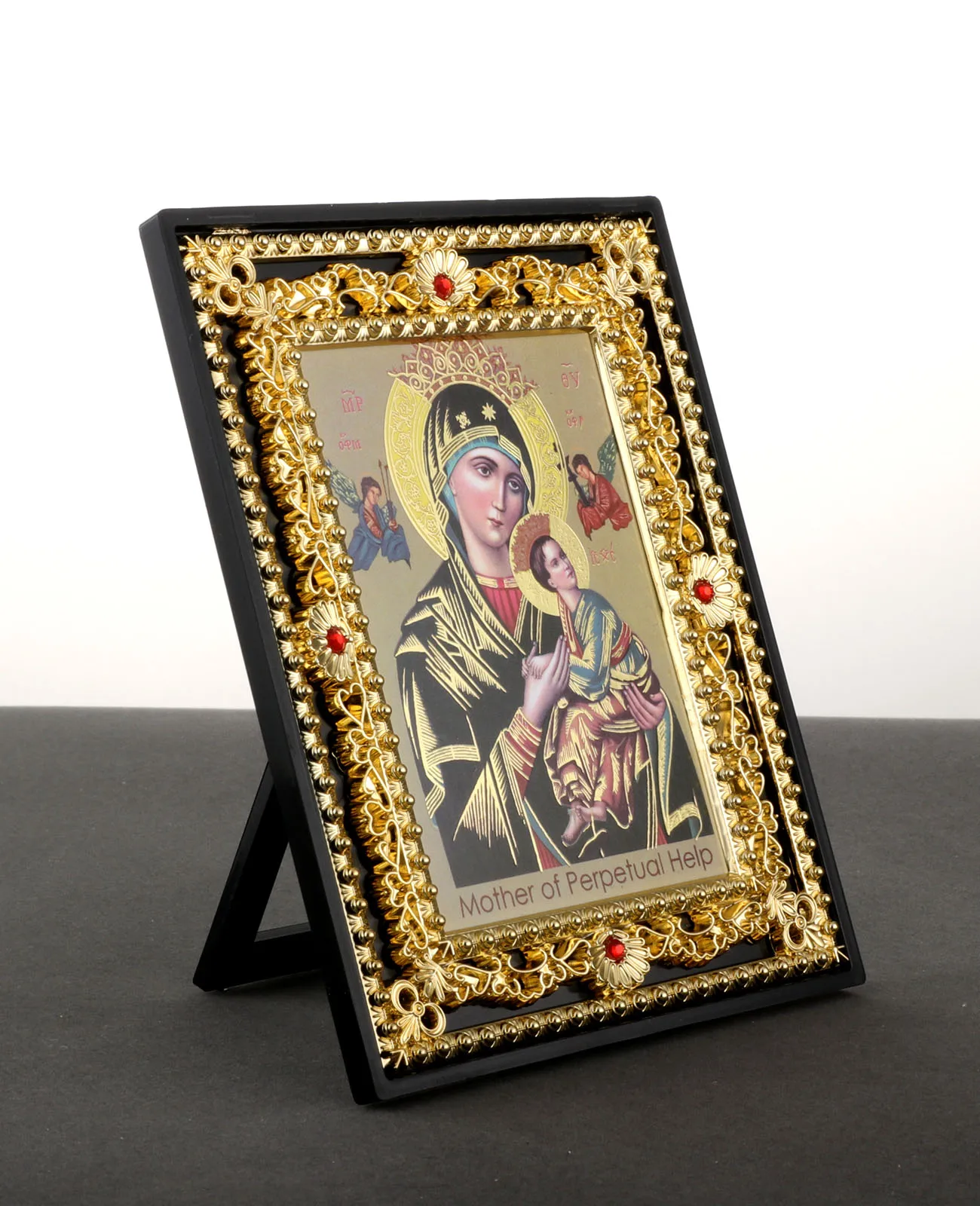 Heilige Padre Pio Heiliges Herz Jesus Icons Figur Christliche Mutter der ewigen Hilfe Quadratischer Rahmen Kirche Zuhause Tischdekoration