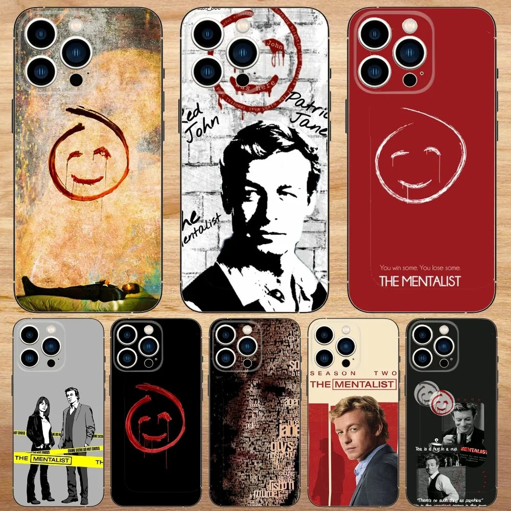 The Mentalist Red John Simon Baker Phone Case For iPhone15,14,13,12,11,Pro,Max,Plus,Mini,X,XS,XR,8,7,6,S,Plus,SE Soft Black Case