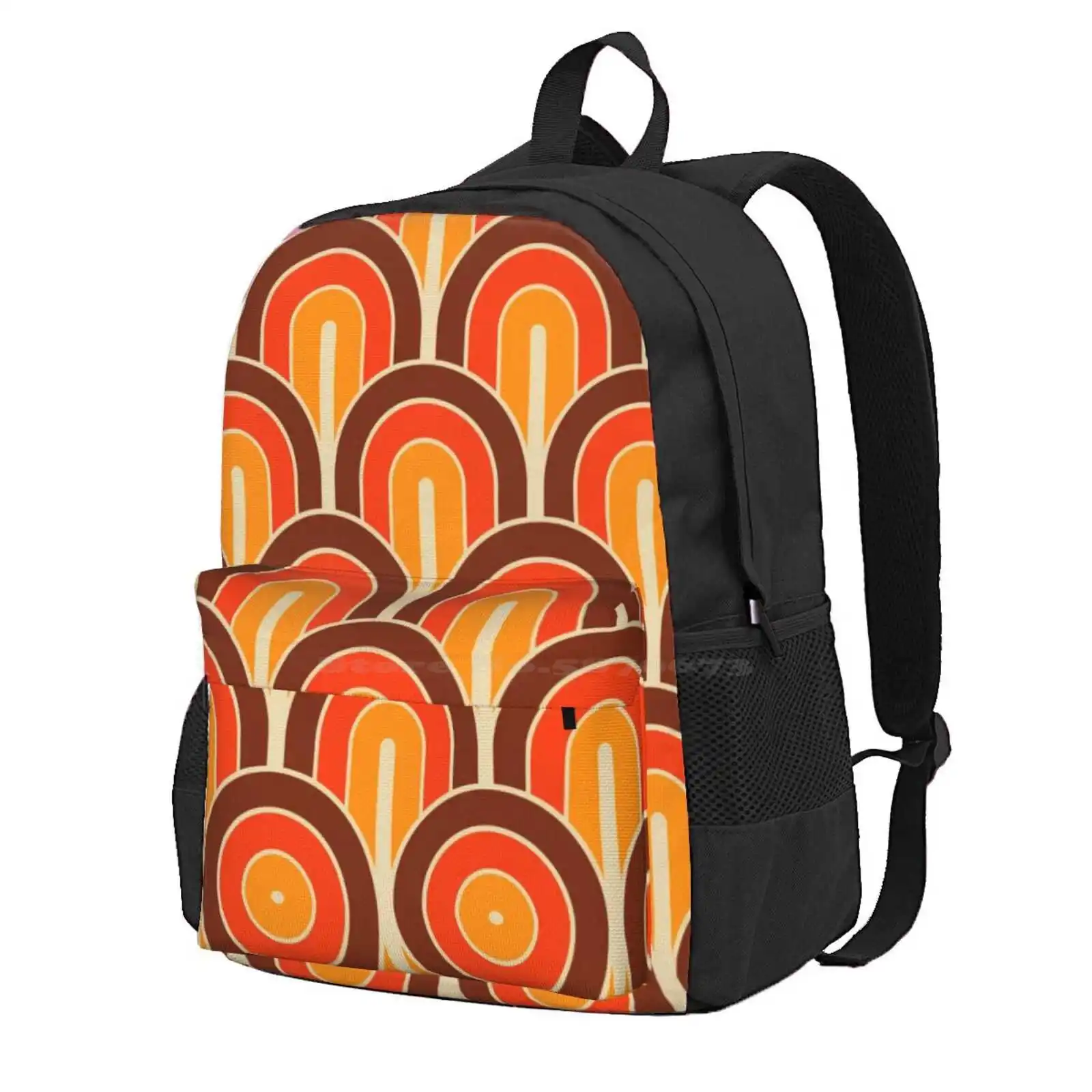 Retro Gradated Geometric Fan Pattern 821 Hot Sale Schoolbag Backpack Fashion Bags Fashion Pop Art British Pop Mid Century