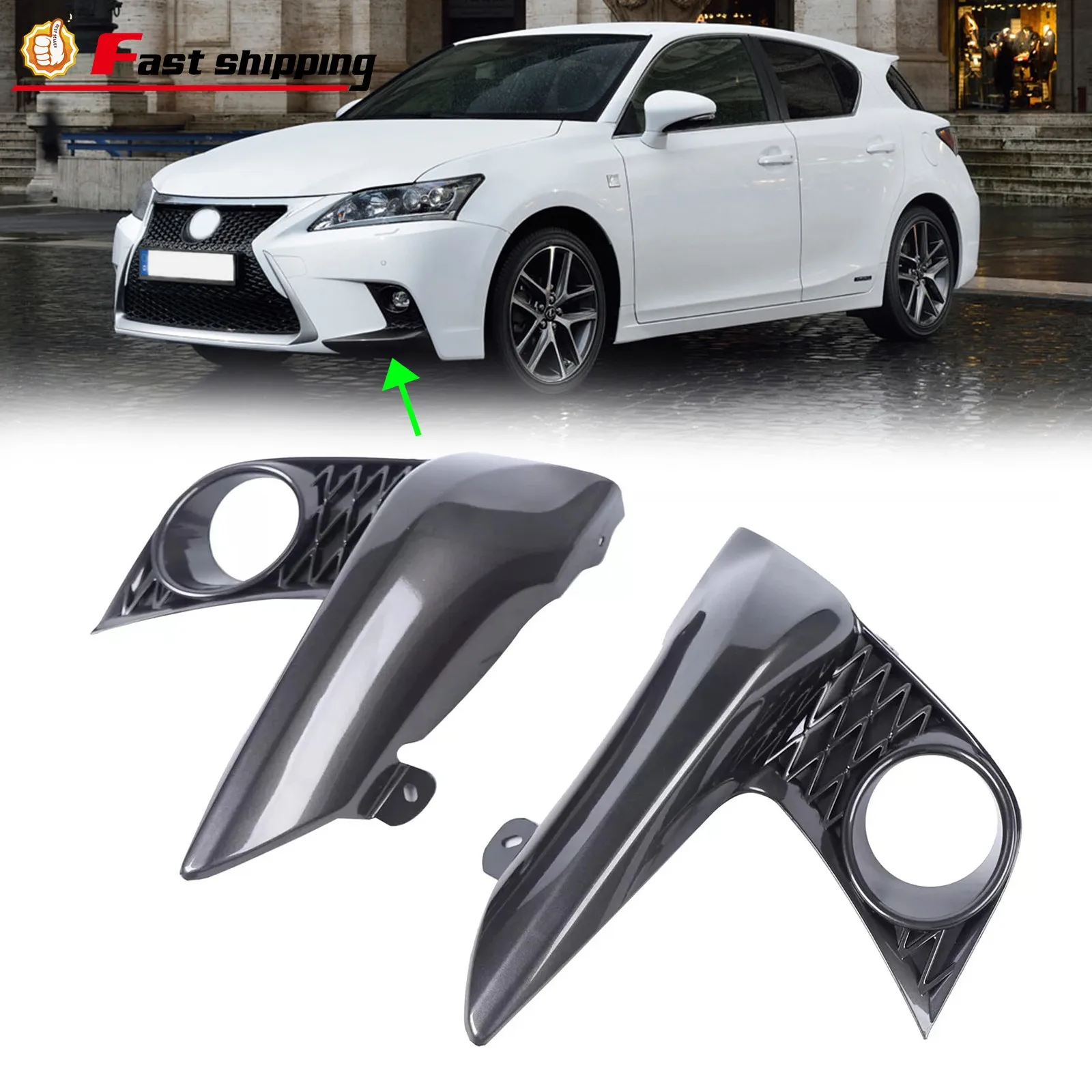 

Front Fog Light For Lexus CT200h F-Sport 2014-2017 Cover Bezels Grille Set L+R