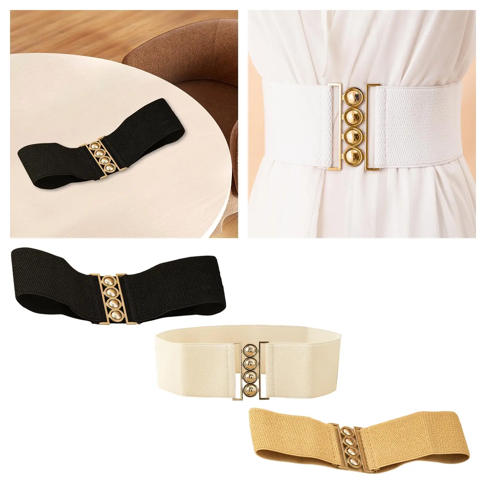 Ceinture de taille élastique pour femme, ceinture de robe commandée décontractée, anniversaire, rendez-vous, shopping