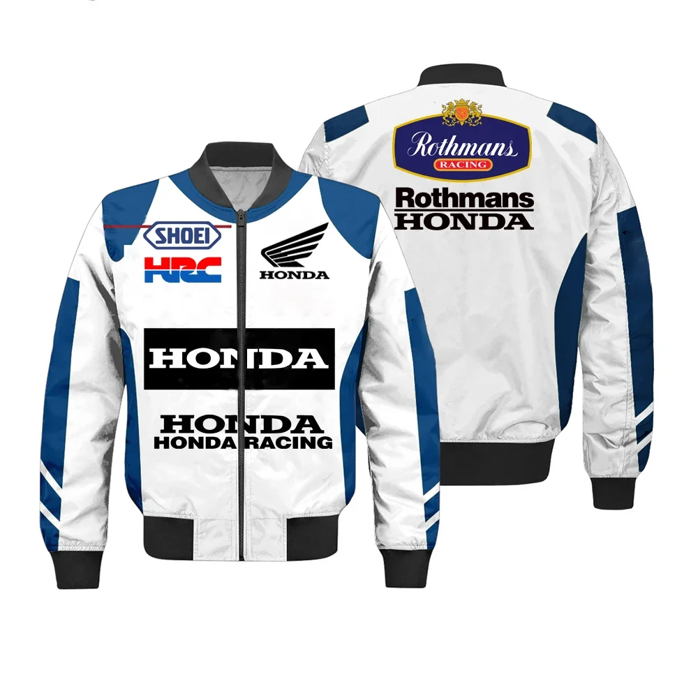 

Honda Motorcycle Jacket Men's Thickened Jacket, Motorcycle Windproof Jacket, Honda Logo Harajuku Casual Wear, Winter Cold-Proof