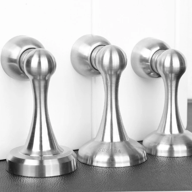 

304 Stainless Steel Magnetic Door Stop, Silent Anti-Collision No Drill Door Holder for Home