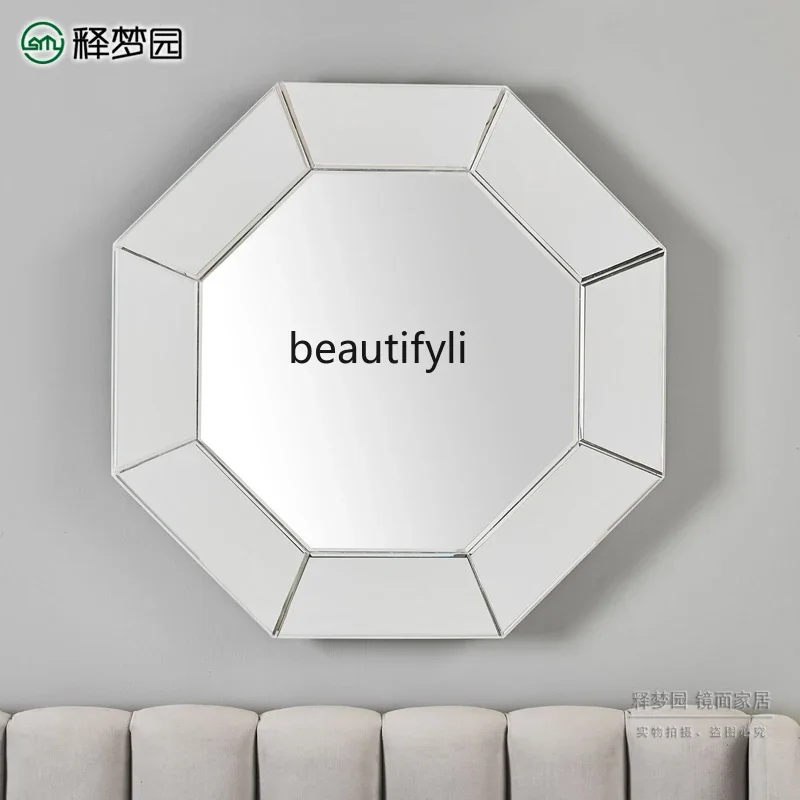 مرآة زخرفية مثبتة على الحائط ثلاثية الأبعاد من D80 Nordic على شكل خاص، مرآة حمام بسيطة وحديثة، مرآة تسريحة إبداعية