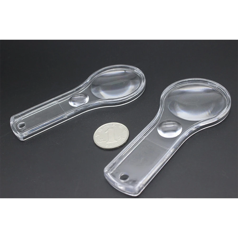 10 قطع عدسة مكبرة محمولة باليد شفافة مزدوجة الضوء مريحة وغير قابلة للانزلاق وخفيفة الوزن ومريحة للاستخدام المطول للقراءة