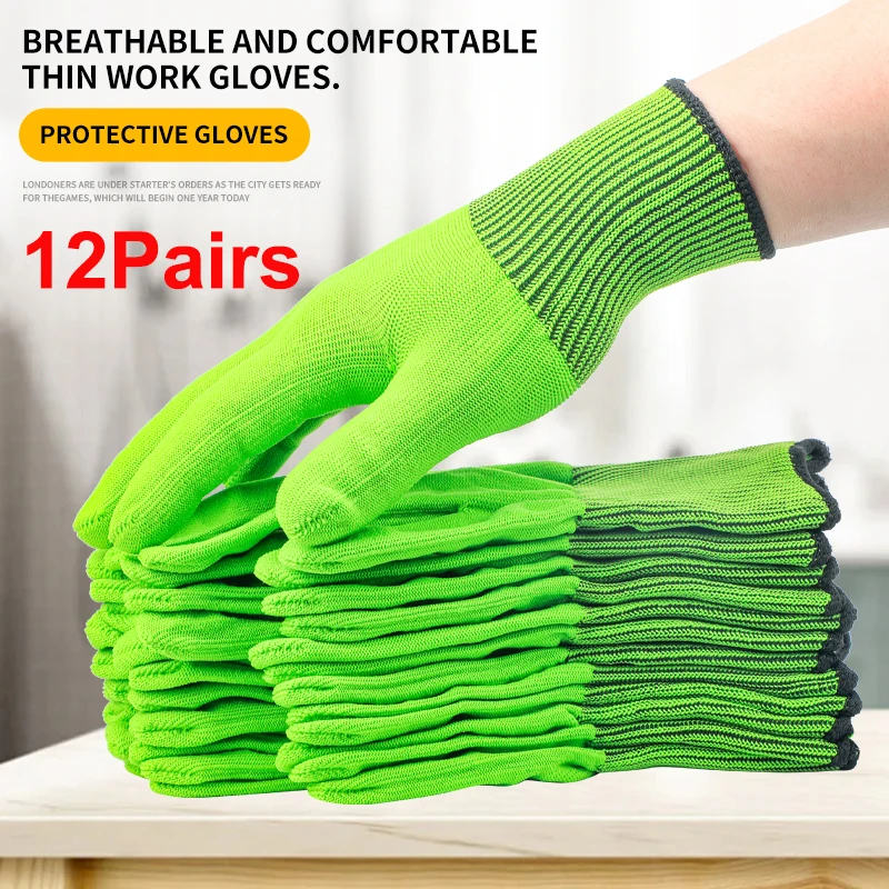 Multi Functional and Multi-Color Polyester Work Gloves Are Wear-Resistant, Breathable, Comfortable, and Lightweight, Suitable