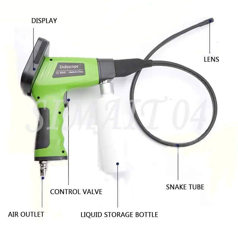 مجموعة أدوات مسدس تنظيف مكيف هواء السيارة البصرية LCD، مجموعة أدوات مسدس رش المبخر