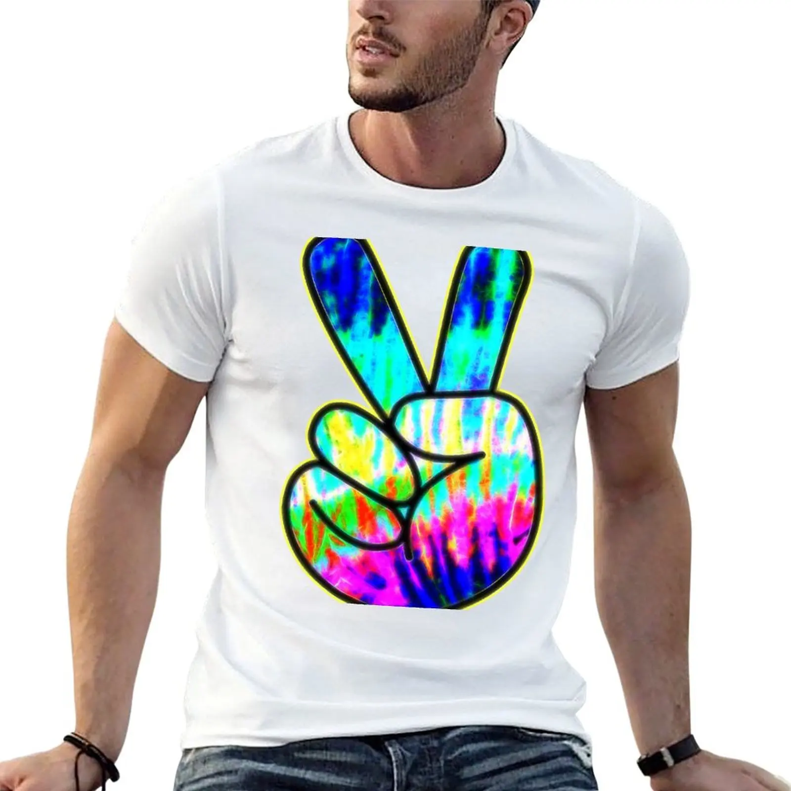 

man T-Shirt soft Peace cotton cotton for Tie-Dye quality high t shirts shirts t Sign