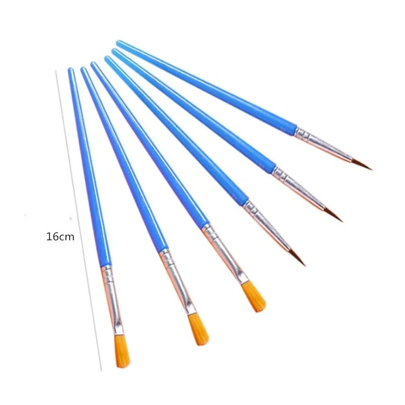 4 plastic poles digital oil painting pen pointed line drawing pen flat flat head painting brush enamel doll gypsum painting