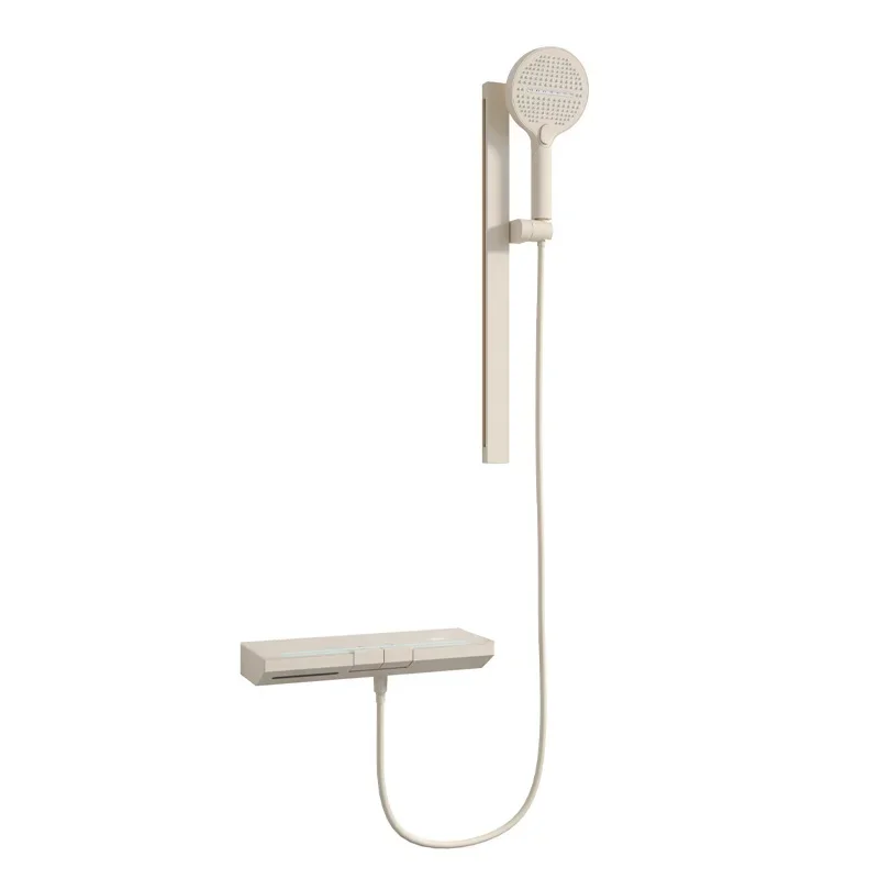 

Internet celebrity cream wind bathroom no top spray shower simple thermostatic home bath shower cream white shower set