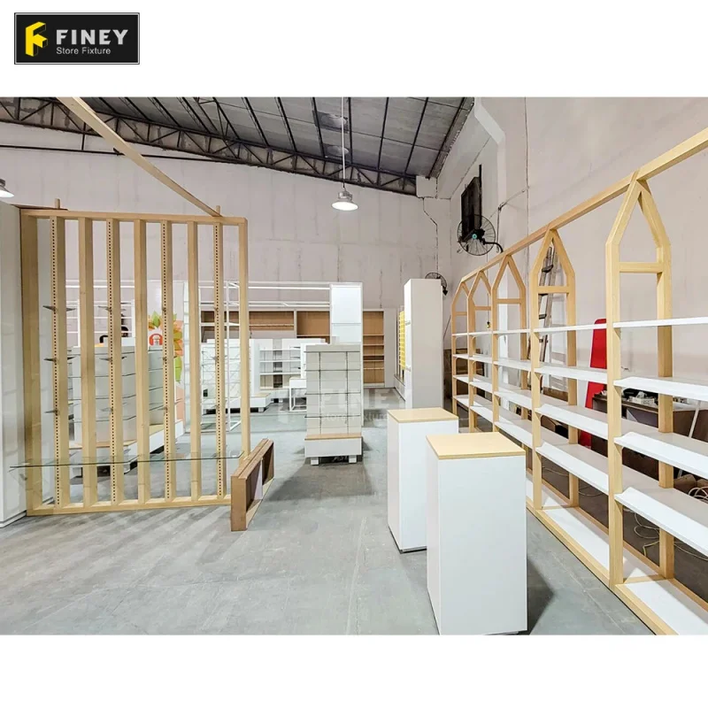 Customize.Modern Pharmacy Shelves Display Shop Interior Design Wooden Display Farmacia Cabinet Drugstore Display Shelves