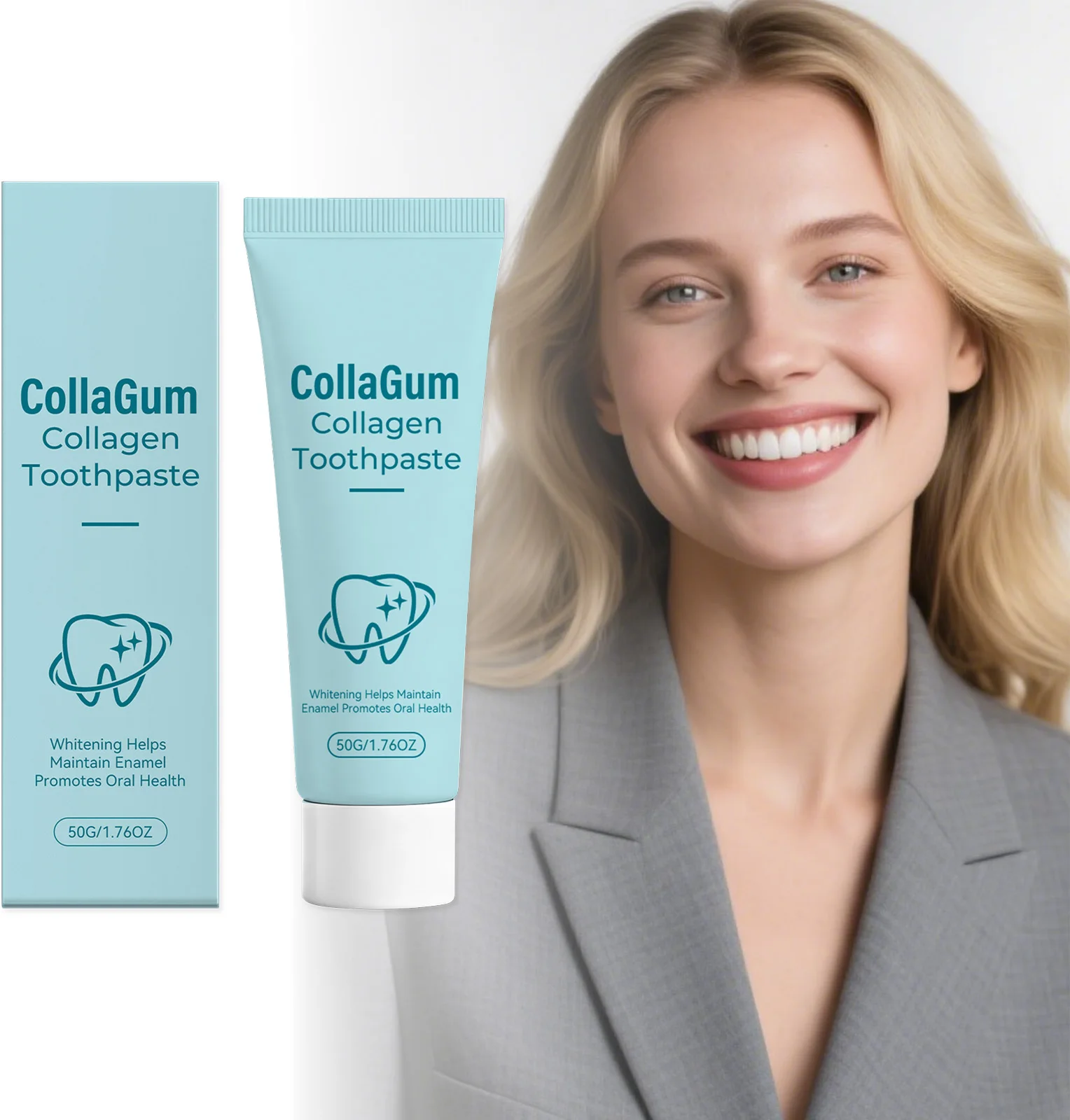 Collagen Brightening Toothpaste Gentle Enamel Care Deep Clean Fresh Breath Foam Oral Care Gum Therapy Teeth Instant Whitening