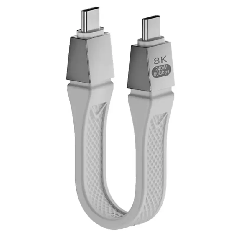 QWE-New Usb4 2.0 Cable 80Gbps Gen4 Usb C To Egpu 16K Pd 240W One-Way 120Gbps Short Cable