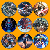 BANDAI GUNDAM Customizable Soft Button Pin For Women Creative Jewelry Funny Badge Cartoon Lover Hat