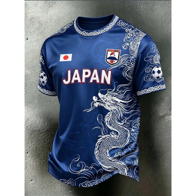 2026 New Japan Themed Traditional Dragon 3D Print Fan Jersey Unisex Quick Dry Soccer Fan Supporter Casual Gift Uniform