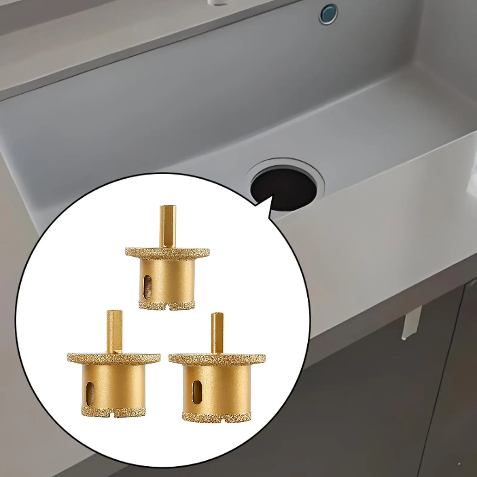 

Milling Cutter Beveling Chamfer Bit for Washbasin Counter Top Existing Holes