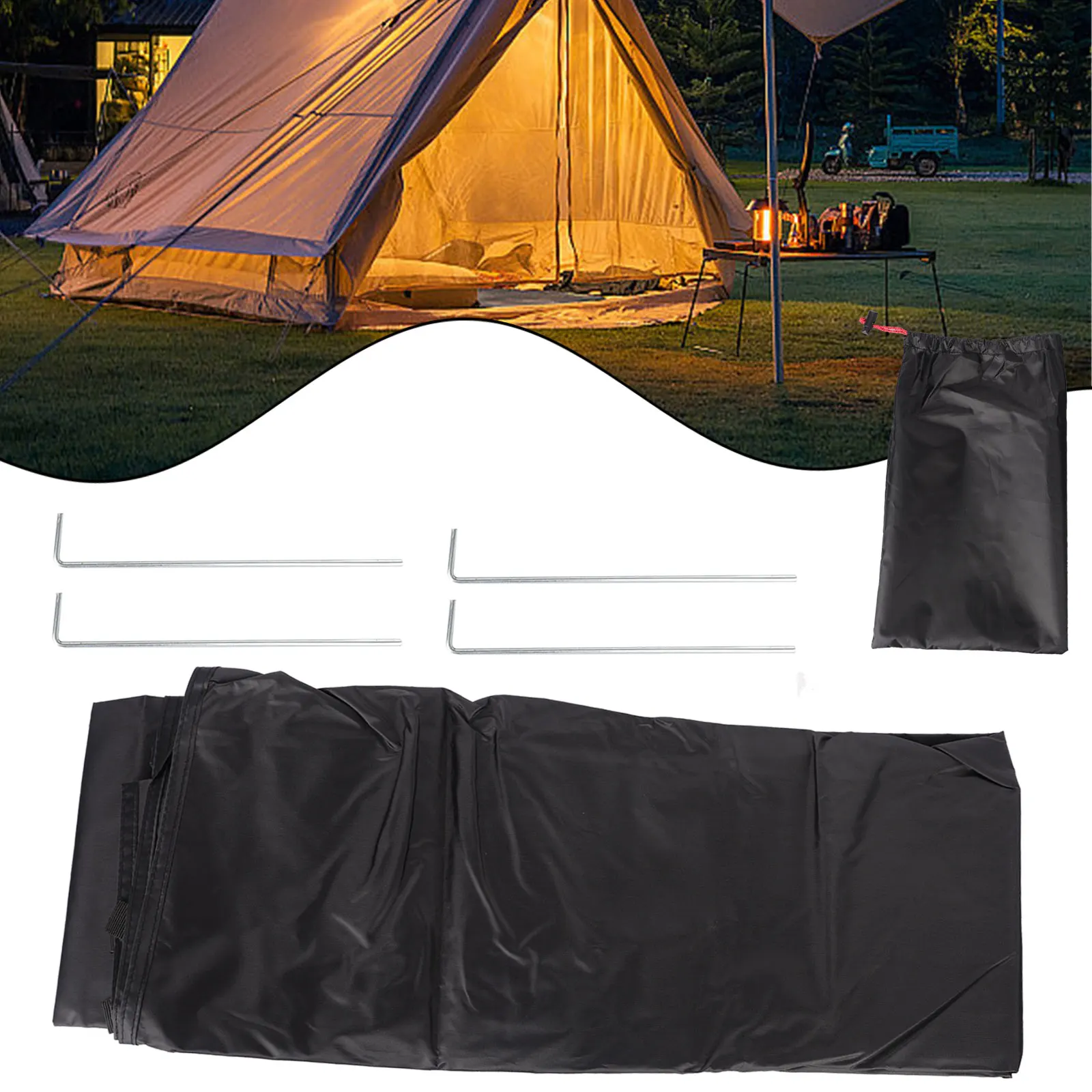 

Водонепроницаемый наземный лист 210D, Универсальная Ткань Оксфорд для дополнительной защиты, цвет черный