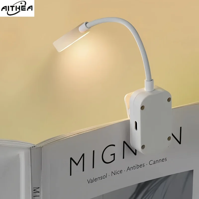 

AITHEA Clip-On LED Reading Light 3 Modes Adjustable Eye Protection Book Light Battery Powered Flexible Mini Lamp Study Bedside
