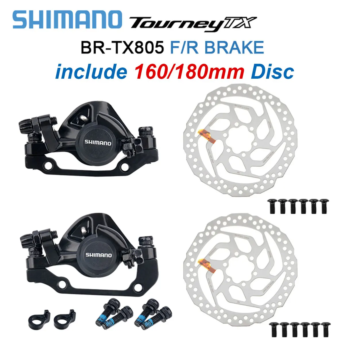 

Shimano TOURNEY TX805 Mountain Bike Disc Brake 160mm 180mm Rotor Bicycle Brakes RT26 G3 TR180 Disc Cycling Parts