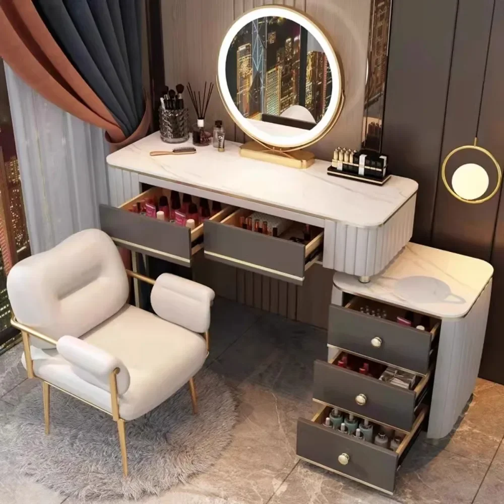 

Stool Luxury Dressing Table Organizer Mirror Storage Drawer Dressing Table Bedroom Jewelry Comoda Pra Quarto Home Decoraction