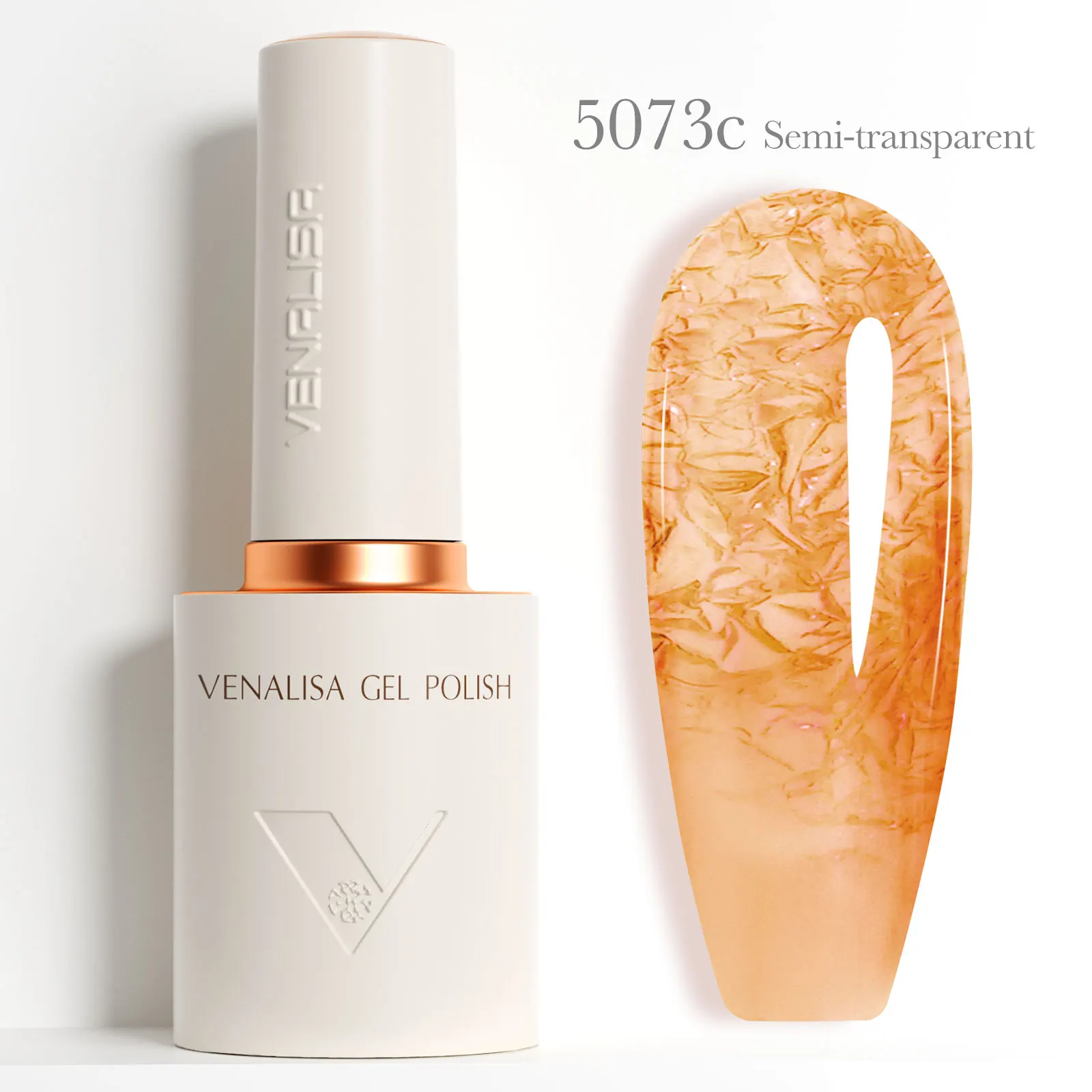 VENALISA 10ml nagelgellak pastelroze basis Franse nagelkunst met regenboogkristallen losweken UV LED langdurig semi-permanent