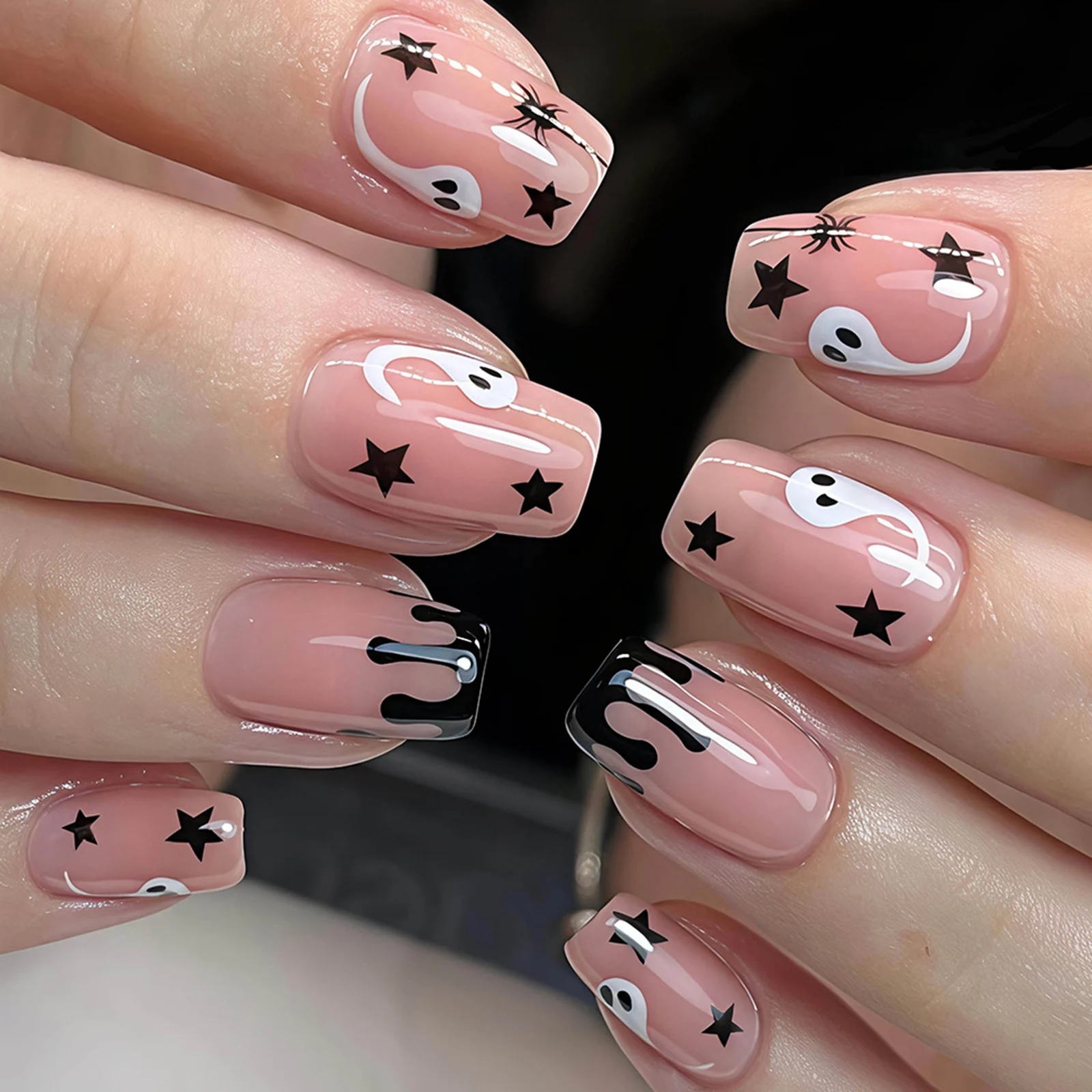 Nail Art Motif - Faux ongles Halloween à presser, 24