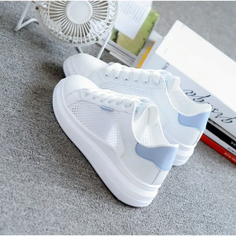 Women Sneakers Shoes Female Breathable Students Casual Shoes Sports for Girl Flat Mesh White Shoes Vulcanize zapatos de mujer