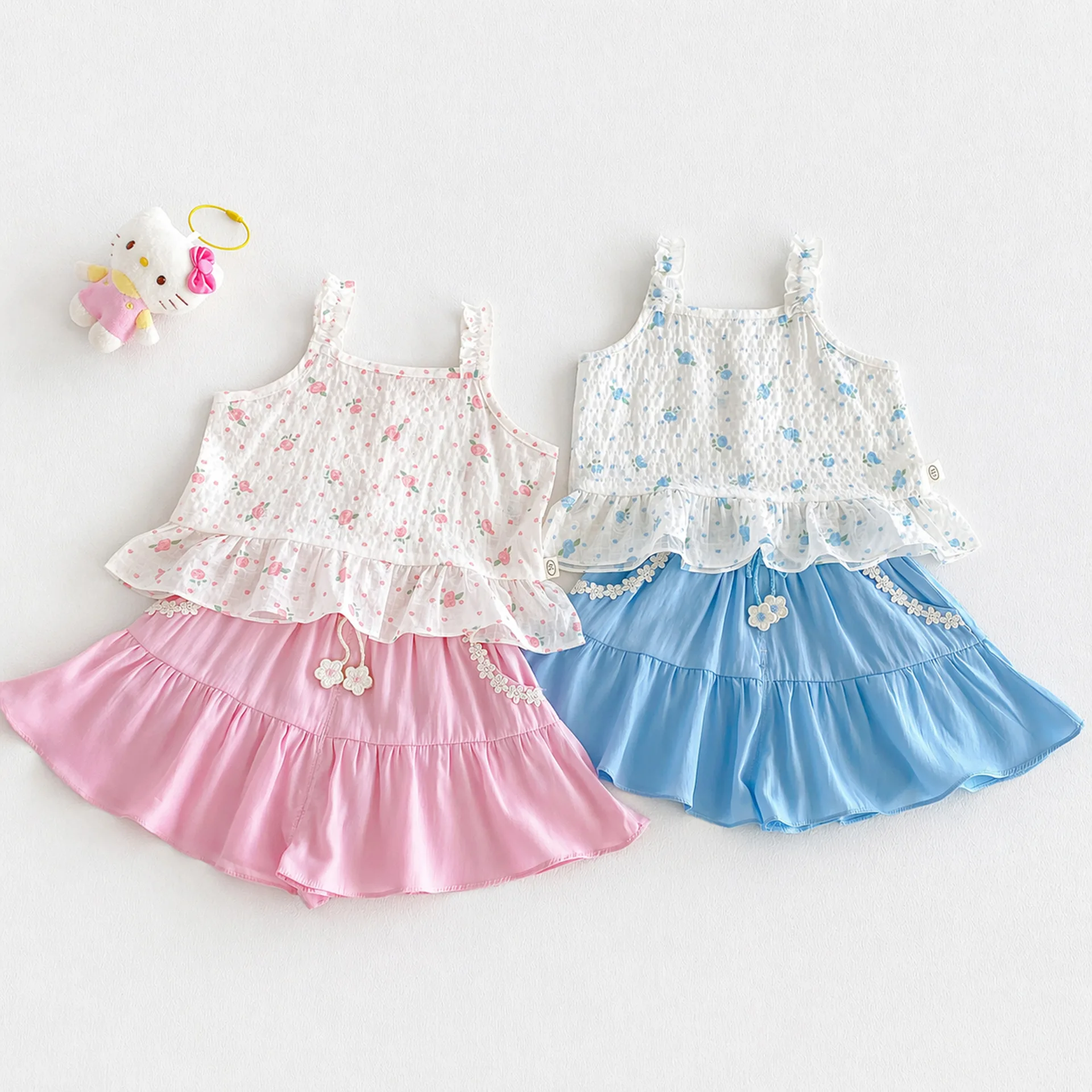 Girls' Floral Doll Shirt 2026 New Summer Baby Super Cute Fresh Camisole, Children's Korean Version Cute Vest