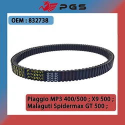 PGS Drive Belt 832738 1040X28.6 For Piaggio MP3 500 LT RL Sport 500 X10 X9 500 Executive Evolution ABS ASR SL 500 GT 500