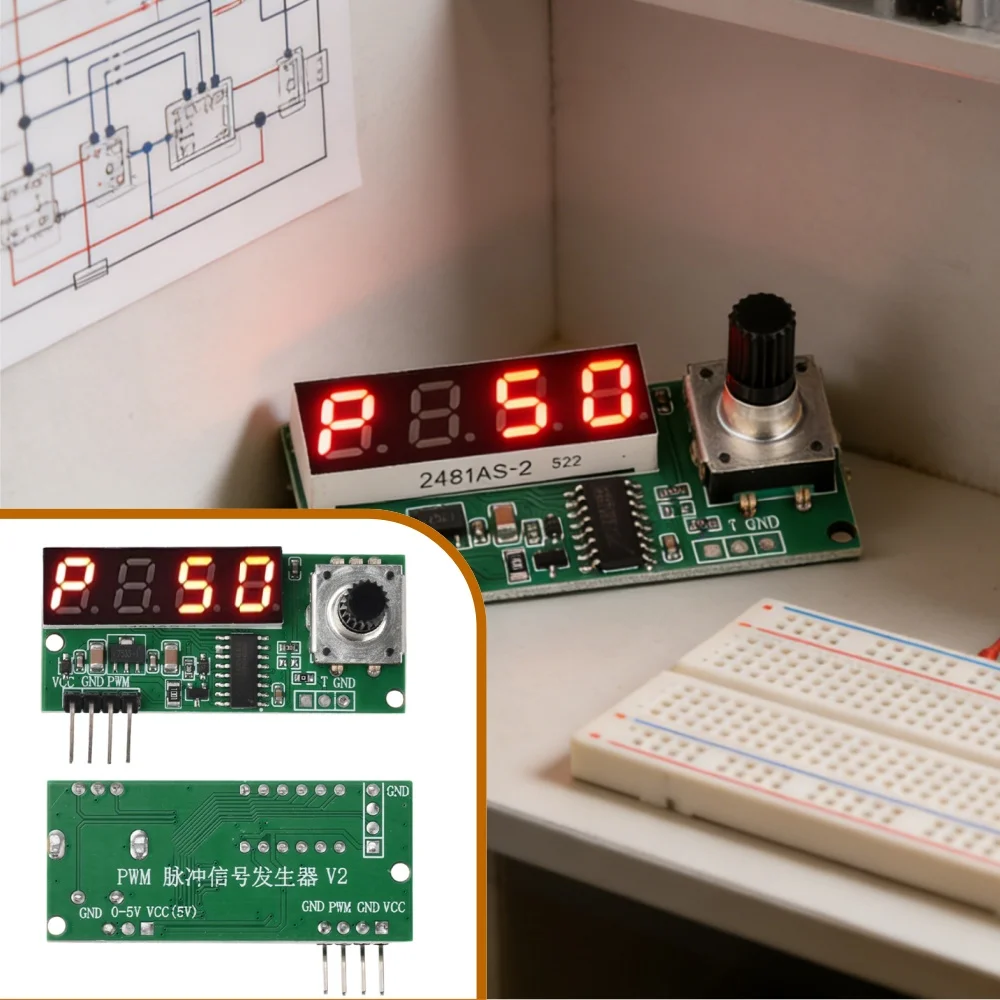 Digital PWM Pulse Generator Module 10Hz-150kHz Duty Cycle 0%-100% Adjustable 3.3V-30V Encoder Control for MCU Development