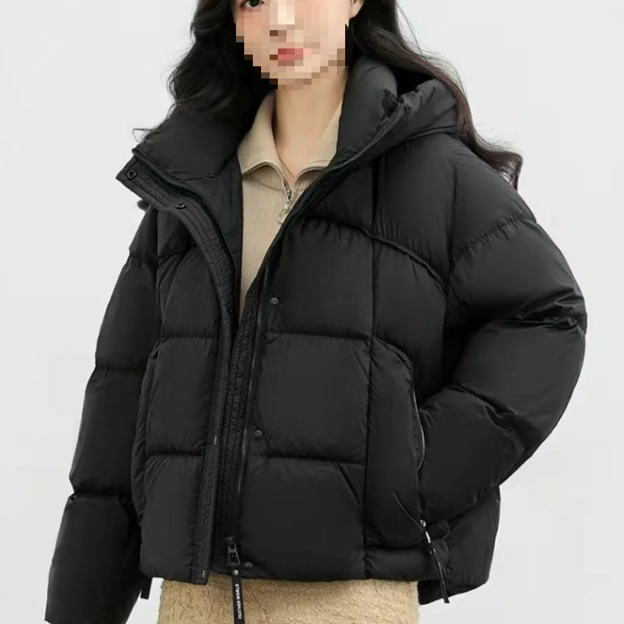 Pain ample mode petite taille vêtements d'extérieur noir 2025 nouveau Style coréen doudoune à capuche hiver court épaissi