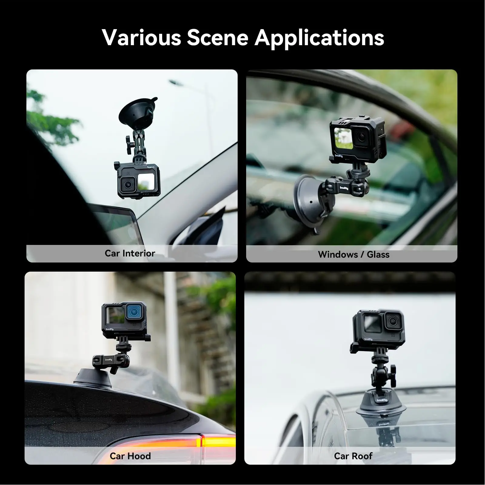 SmallRig Portable Suction Cup Mount Support for Action Cameras SC-1K Action Camera with A Universal Mount -4193