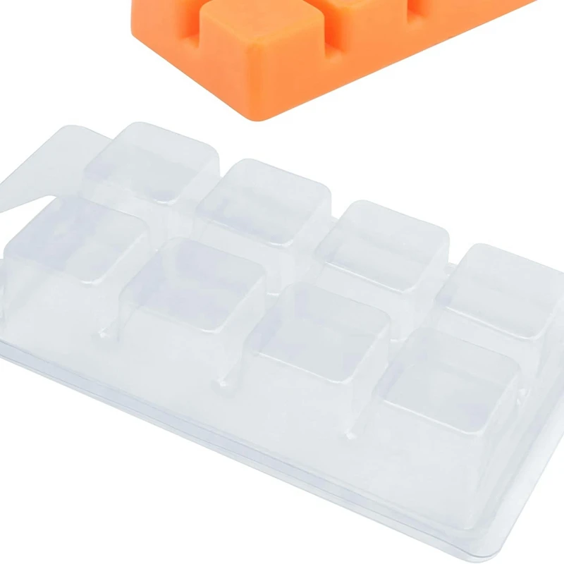 Wax Melt Containers-8 Cavity Clear Empty Plastic Wax Melt Molds-25 Packs Clamshells For Tarts Wax Melts.