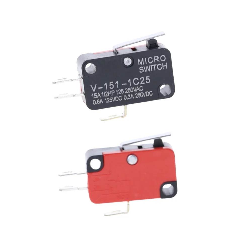 10 قطعة مايكرو لحظة السفر الحد التبديل الأسطوانة رافعة الذراع التبديل SPDT 1NO1NC (115 152 153 154 155 156 )-1C25 AC250V 16A