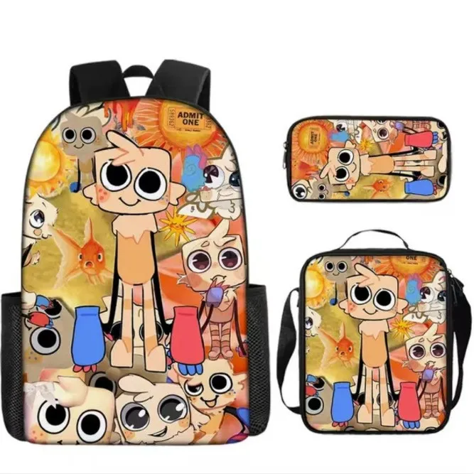 Ransel sekolah dasar seri Dandy's World Ransel lucu kartun Dandy's World set tiga potong