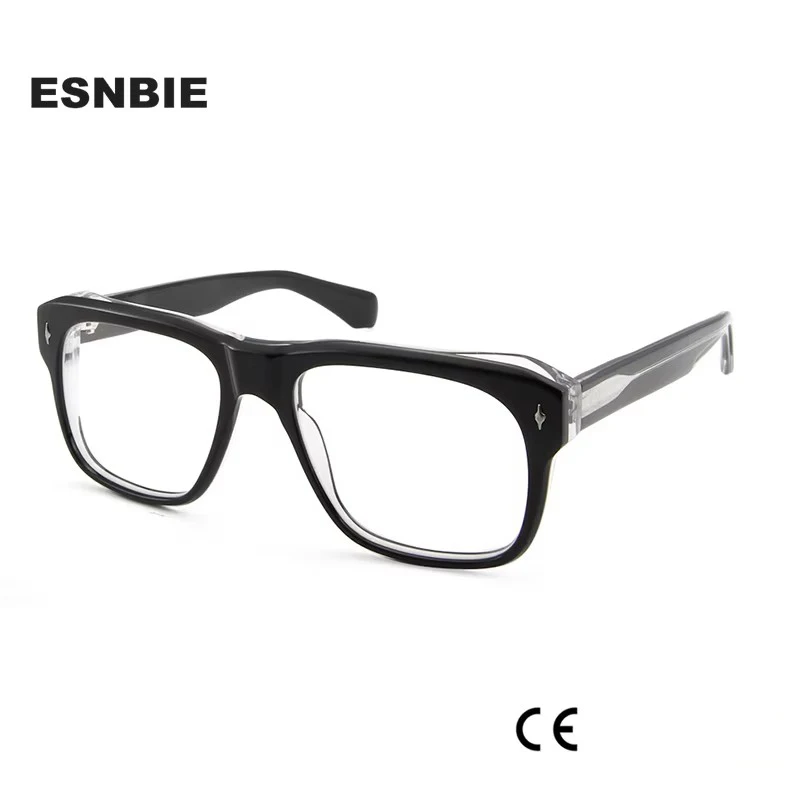 

Jmm Style Bold Acetate Thick Frame Glasses Brand Designer Oversize Black Crystal Big Frames Men Prescription Glasses For Women